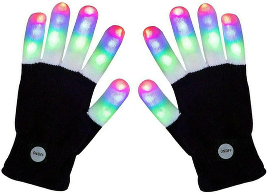 LED Rave Gloves: 7 Color Light Show! Illuminate Your Night