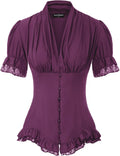 Scarlet Darkness Victorian Puff Sleeve Blouse - Dressy Casual [Style]