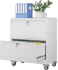 METAN Upgrade 2 Drawers Lateral File Cabinet on Wheels - Secure Steel