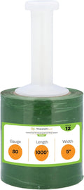 PSBM Mini Green Stretch Wrap with Handle, 12 Pack - Heavy Duty Wrap