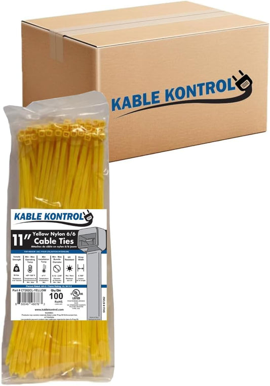 Kable Kontrol Yellow Zip Ties 11 Inch for All Your Needs