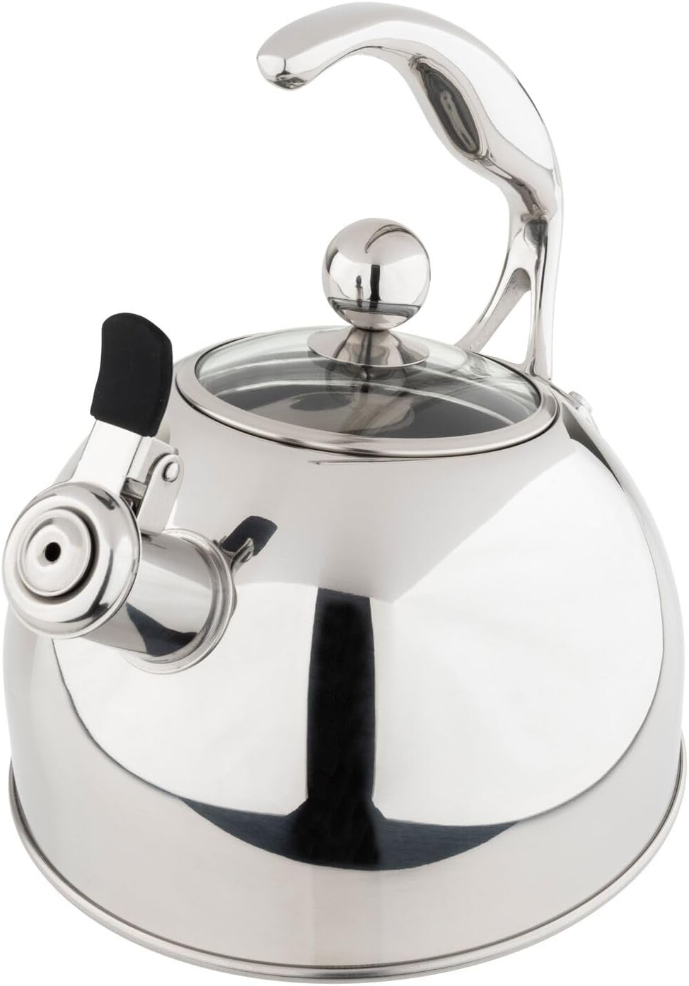 Viking 3-Ply Stainless Steel Tea Kettle with Glass Lid and Handle