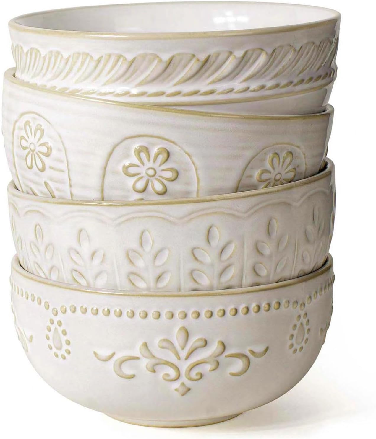 Artena 32 OZ Soup Bowls Set of 4 - Perfect for Cereal & Salad