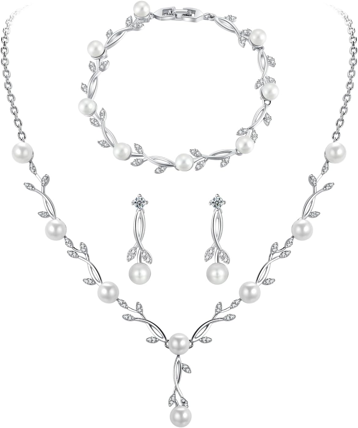 Elegant Jewelry Set for Women with Dangle Earrings and Necklace