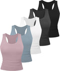 Women's Workout Racerback Tank Tops Crop Spandex Yoga Athletic Running