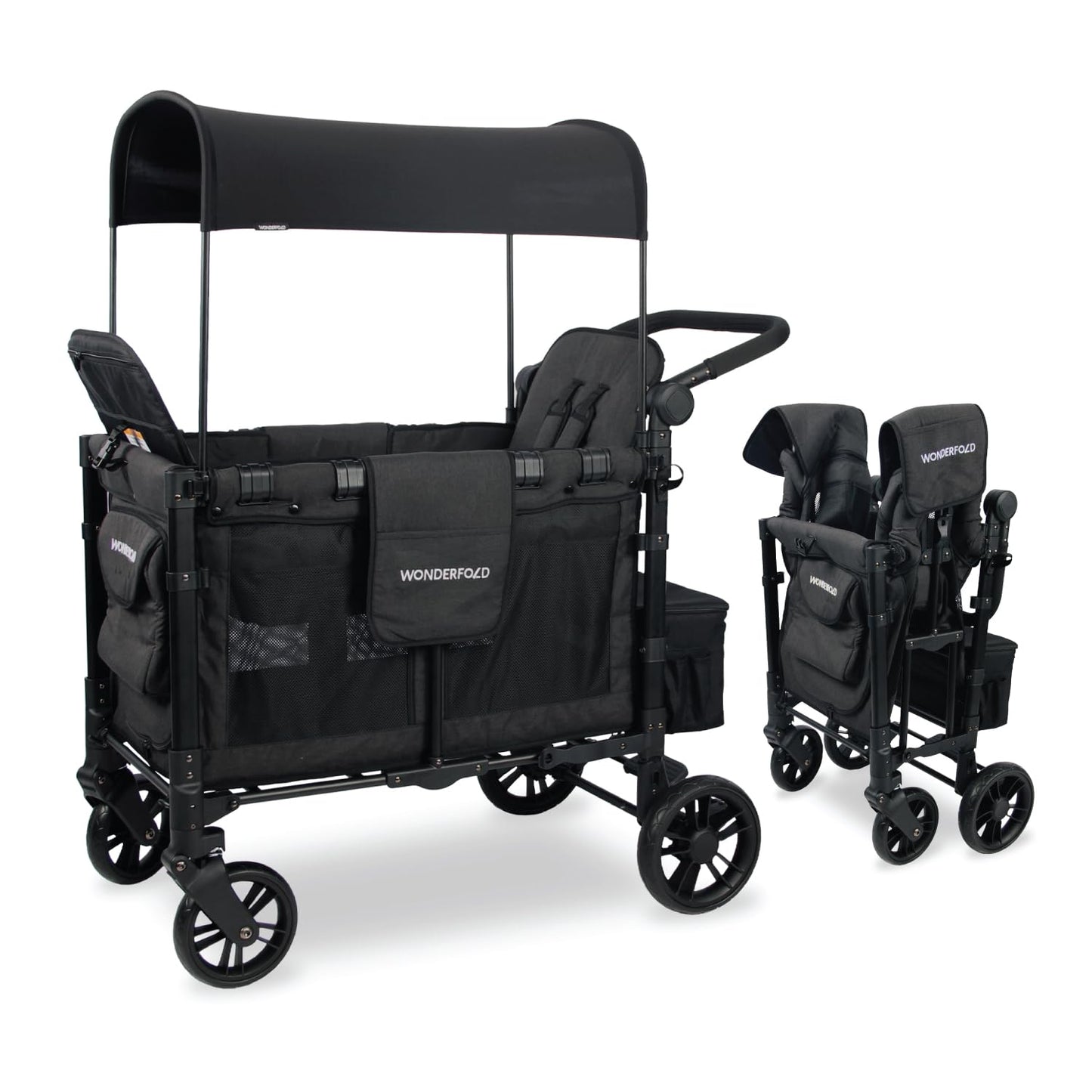 WONDERFOLD W2 Elite Stroller Wagon for 2 Kids with Canopy
