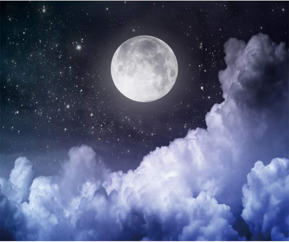 10x8ft Cloudy Night Sky Photo Backdrop for All Occasions