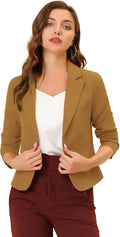 Allegra K Women's Open Front Crop Blazer - Lightweight (Style P944)