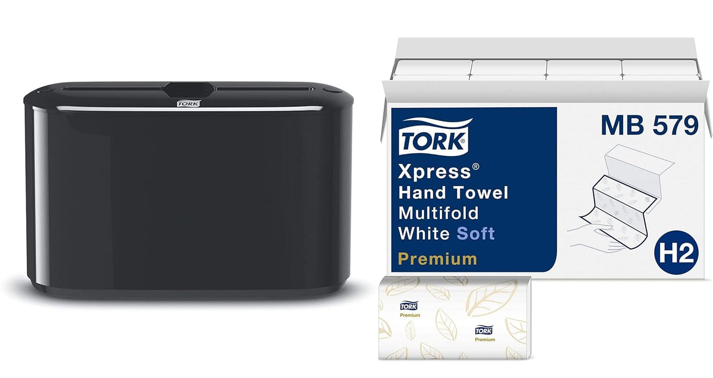 Tork Xpress Soft Multifold Hand Towels with Blue Leaf Print