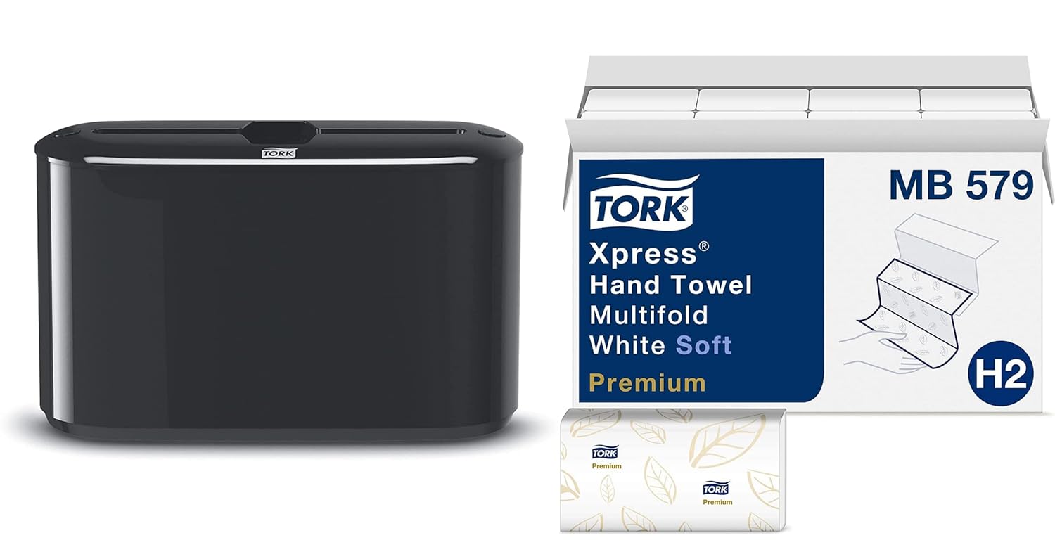 Tork Xpress Soft Multifold Hand Towels with Blue Leaf Print