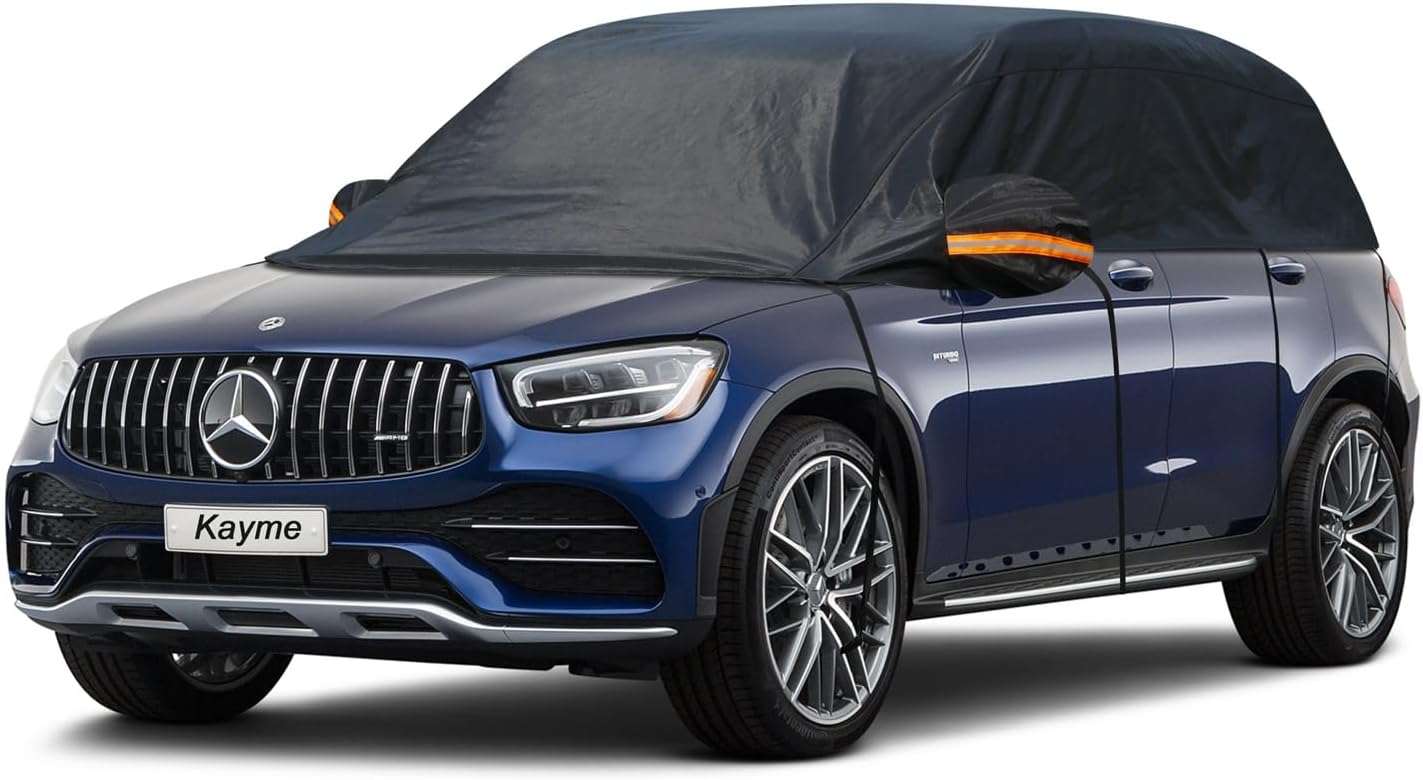 Kayme Half Car Cover for All Weather Protection and Durability