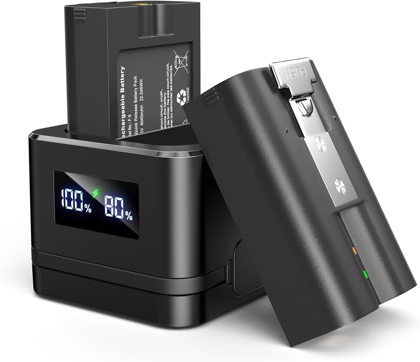 Quick Release Battery for Ring - 2 Pack with LED Charger
