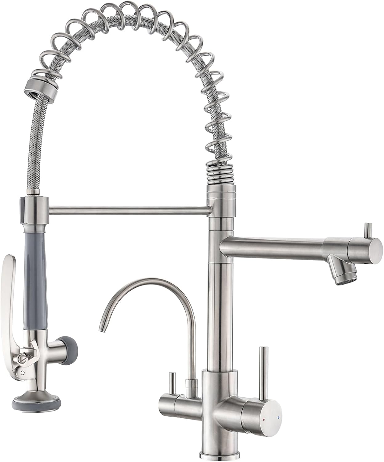Fapully 3 Way Kitchen Faucets with Pull Down Sprayer and Water Filler