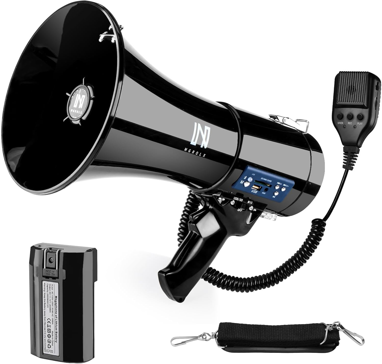 50W Rechargeable Megaphone Bullhorn for Outdoor Events