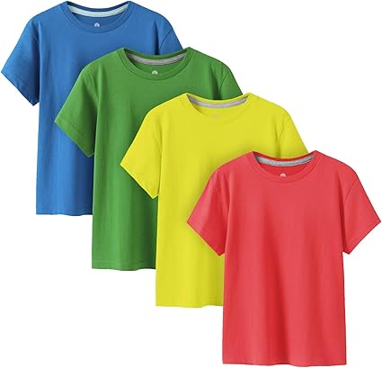 LAPASA Kids T-Shirts Short Sleeve 100% Cotton Tie Dye Summer