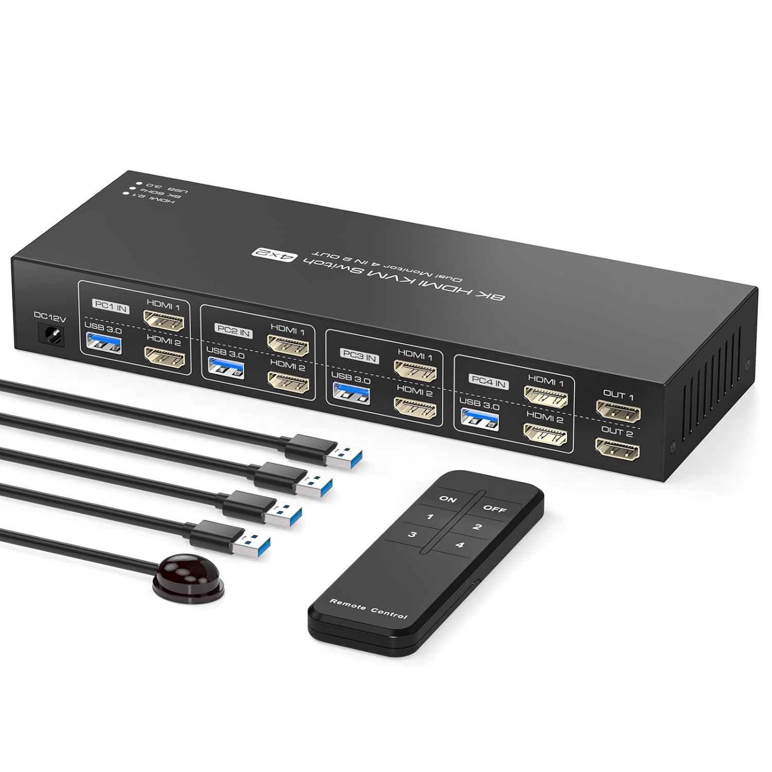 4K120Hz HDMI KVM Switch for Dual Monitors and 4 PCs