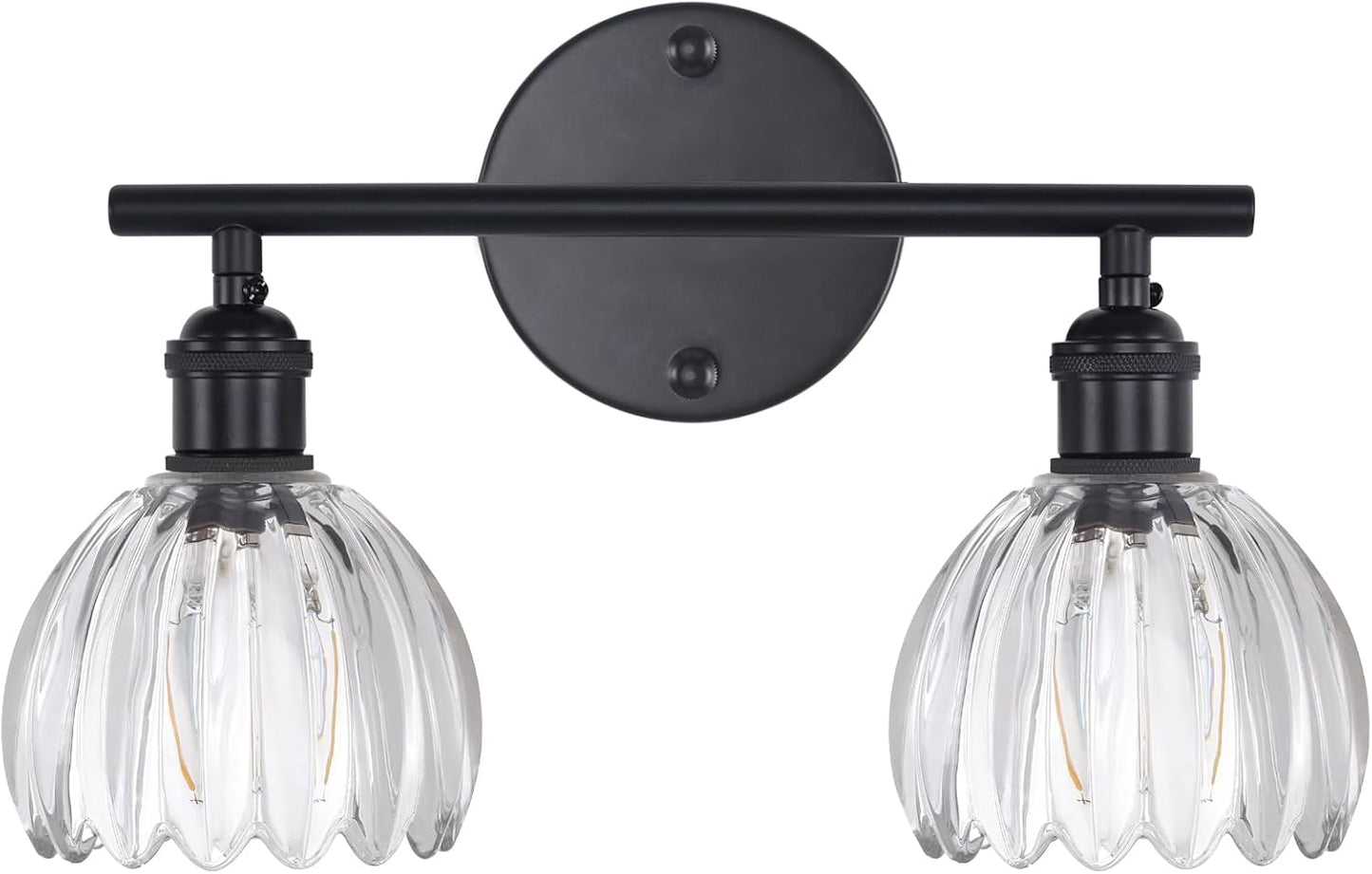 Bathroom Light Fixtures with Clear Tulip Glass Shade for Style
