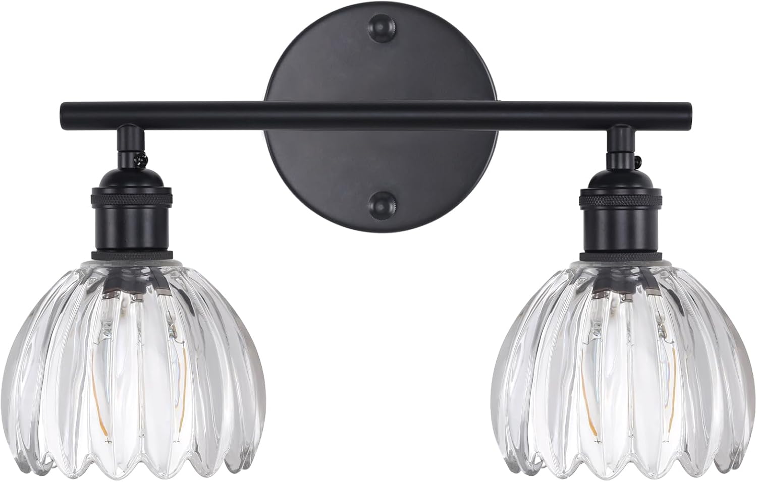 Bathroom Light Fixtures with Clear Tulip Glass Shade for Style
