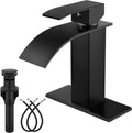 Midanya Matte Black Waterfall Bathroom Sink Faucet - Single Handle