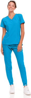 Natural Uniforms Womens Cool Stretch Jogger Scrub Set (Style 666M)