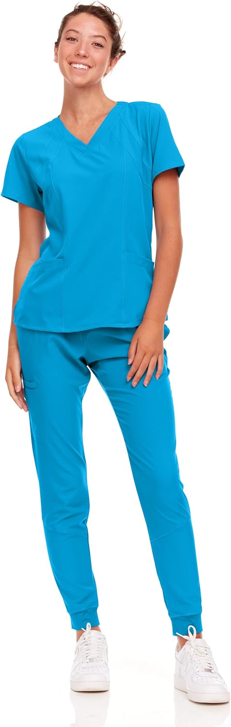 Natural Uniforms Womens Cool Stretch Jogger Scrub Set for Comfort
