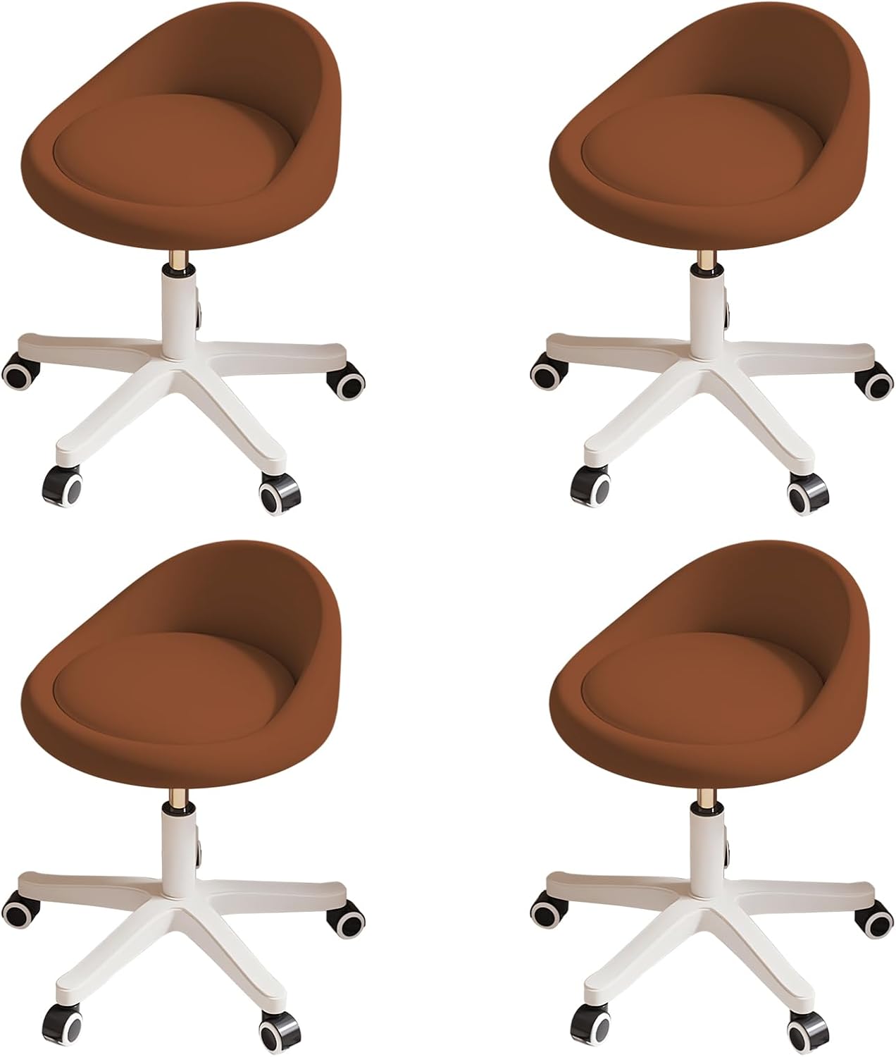 Rolling Stool Set of 4 with Ergonomic Swivel Seat for Comfort