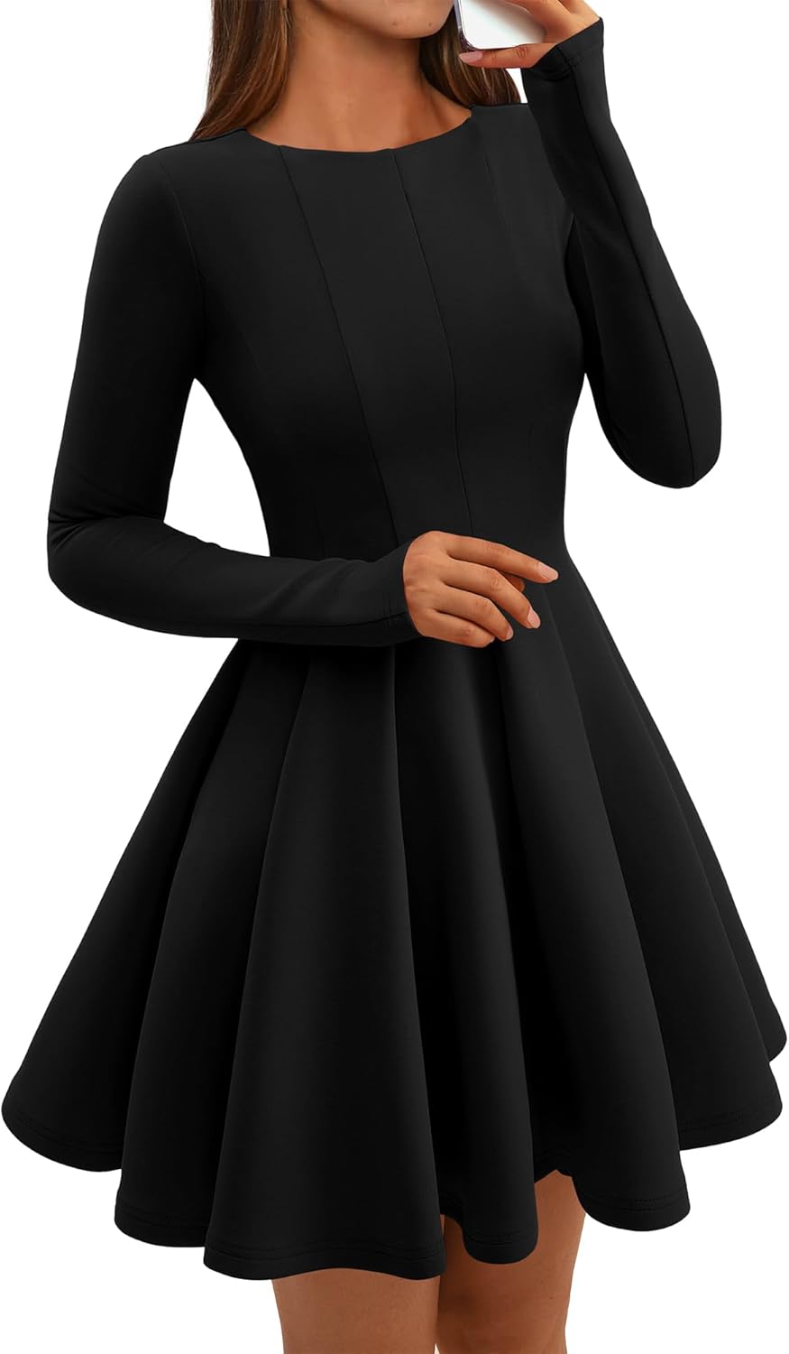 BTFBM Long Sleeve Dress for Women - Elegant Fall Fashion