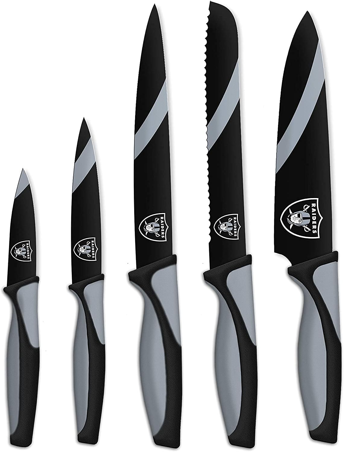 NFL Las Vegas Raiders 5-Piece Kitchen Knife Set for Fans