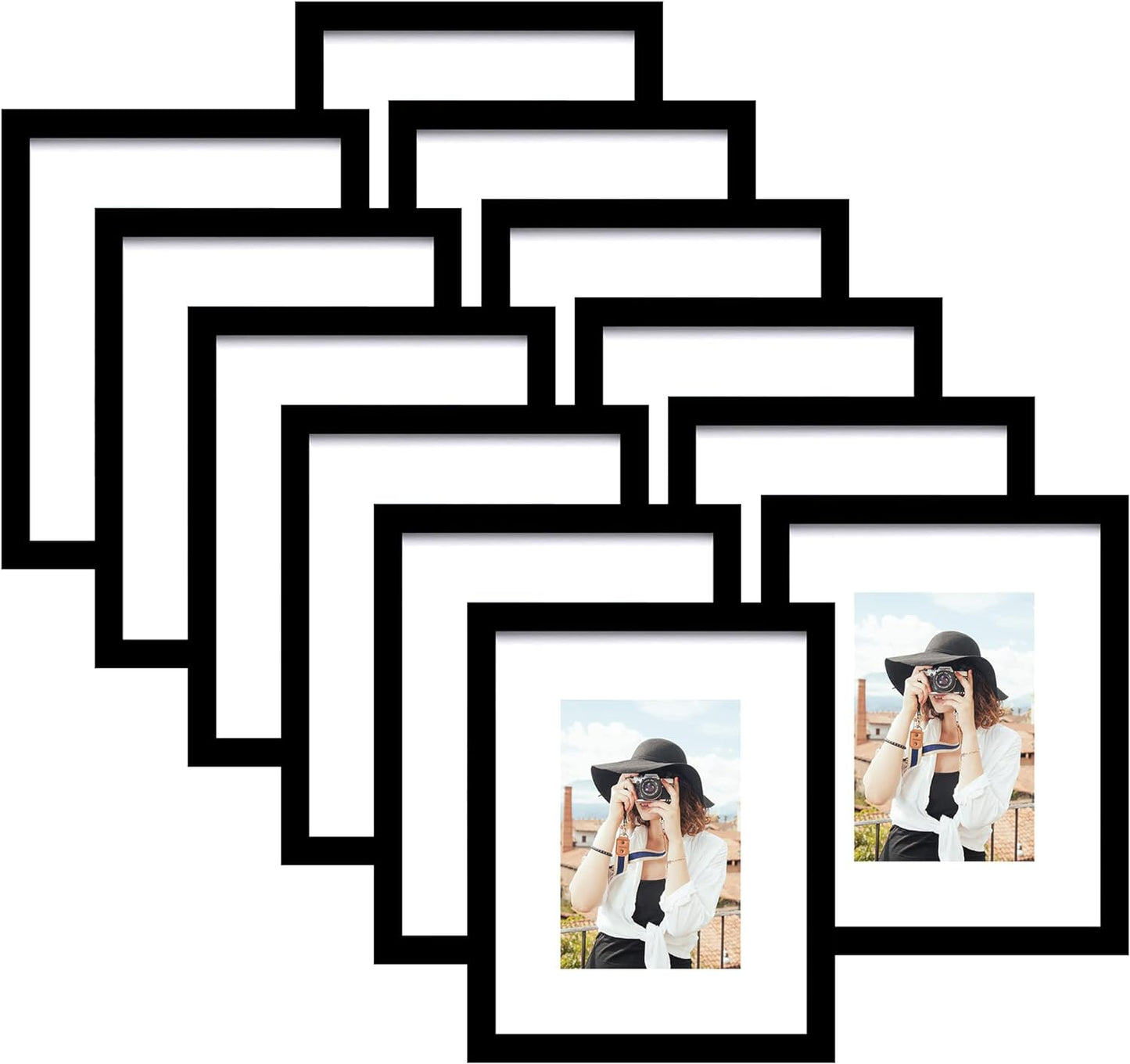 Picrit 11x14 Picture Frame Set of 12 for Wall or Table Display