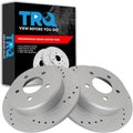 TRQ Brake Rotors Set Performance G-Coated Slotted X Drilled - Direct