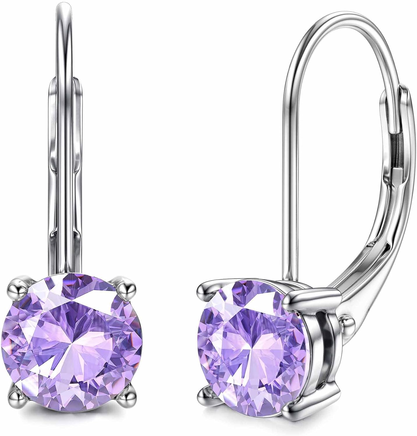 Stunning Moissanite Earrings in 18K White Gold Plated Silver