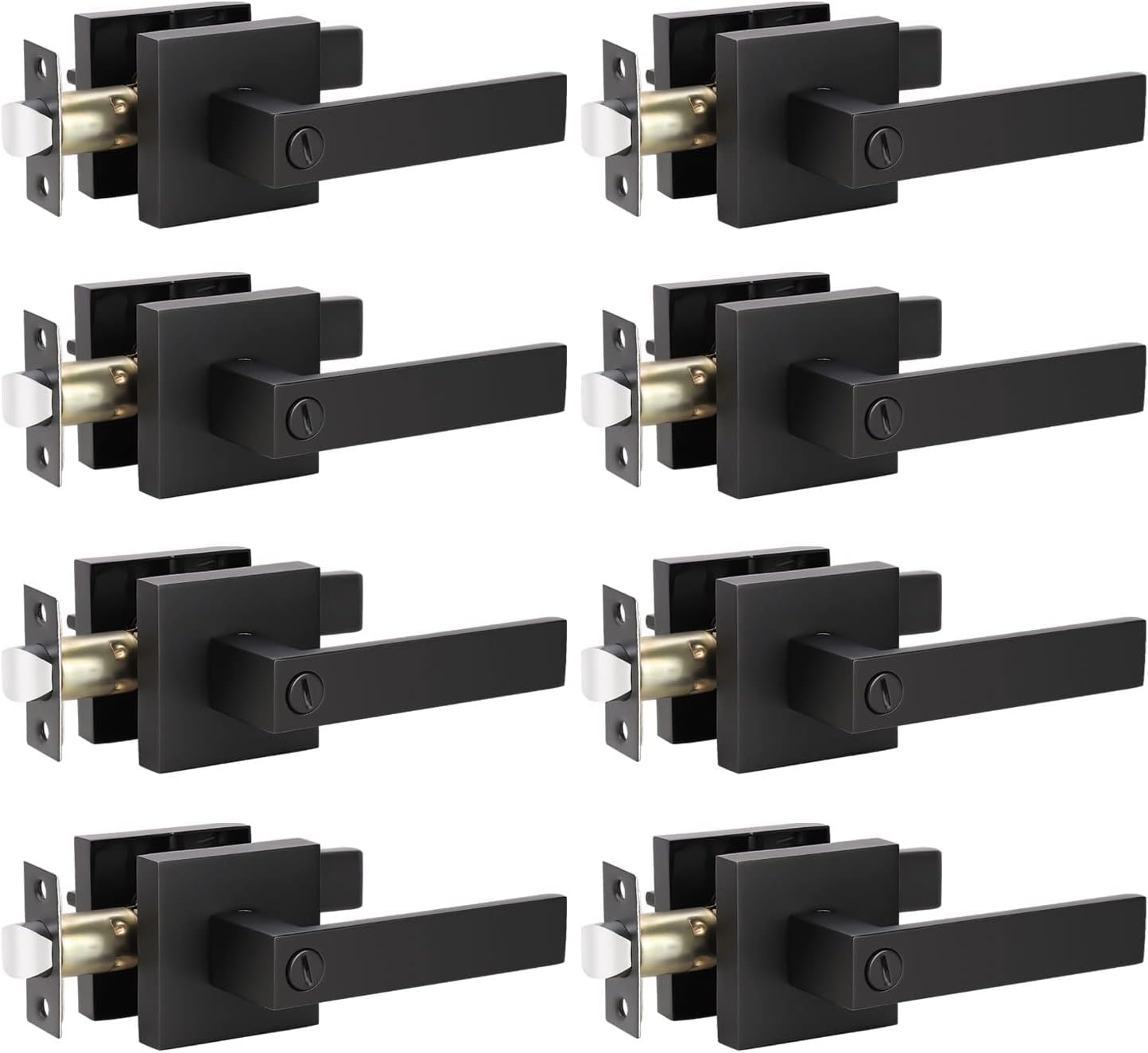 KNOBWELL Black Privacy Lever Door Handles for Interior Use