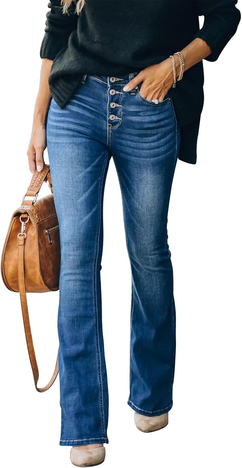 KUNMI Women's Flare Bell Bottom Jeans for Stylish Comfort