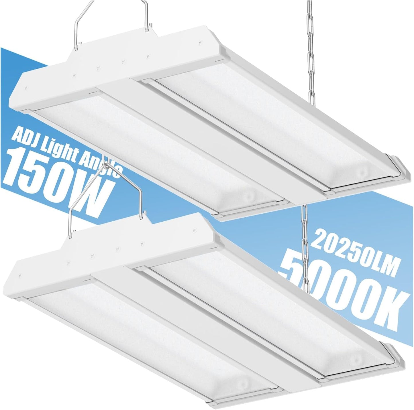 LED Linear High Bay Light 2-Pack for Garage and Workshop Use