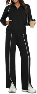 Womens 2 Piece Outfits Casual Zip Up Sweatsuits Lounge Set