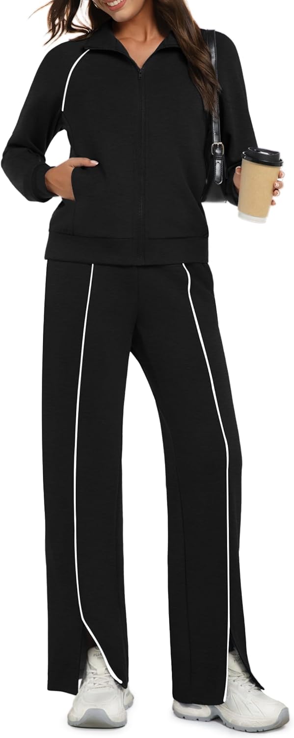 Womens 2 Piece Outfits Casual Zip Up Sweatsuits Lounge Set