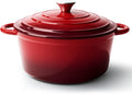 4.5 Quart Red Enameled Cast Iron Dutch Oven - Oven Safe to 500F
