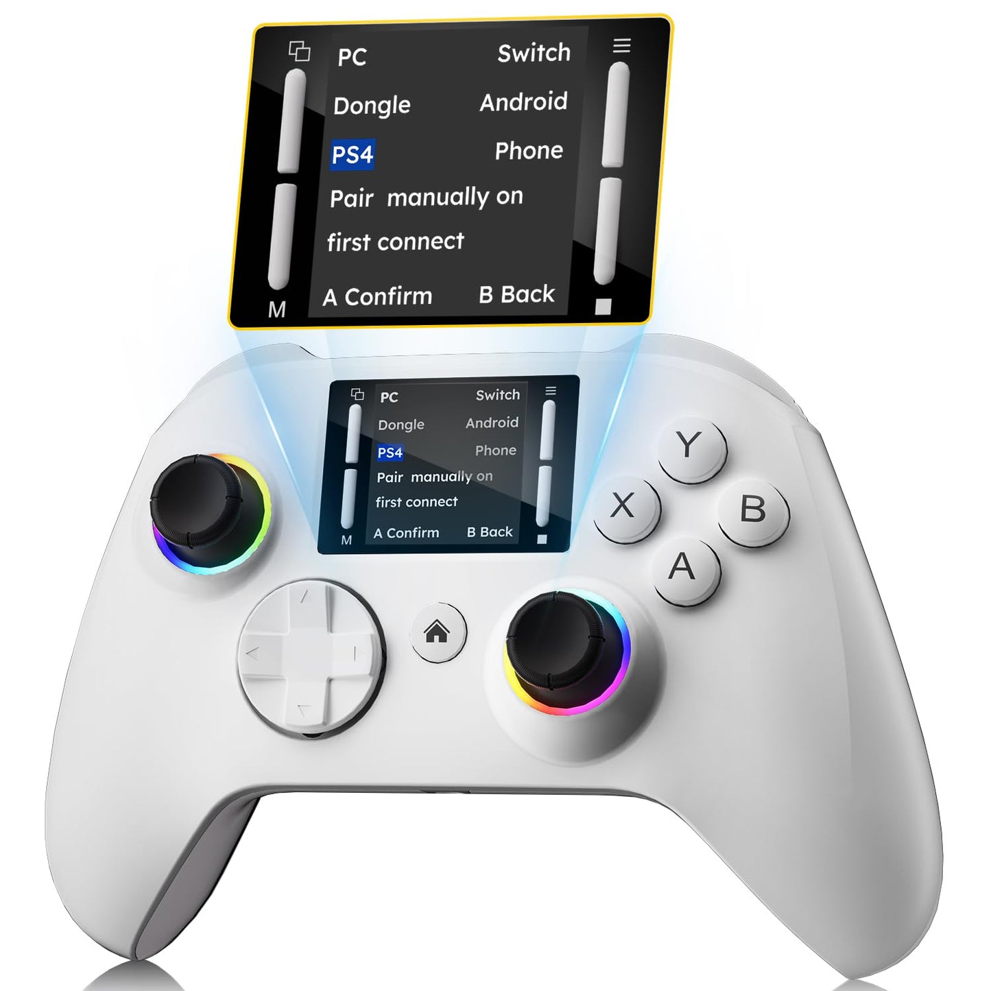 Interactive Screen Wireless Gaming Controller for PC and PS4