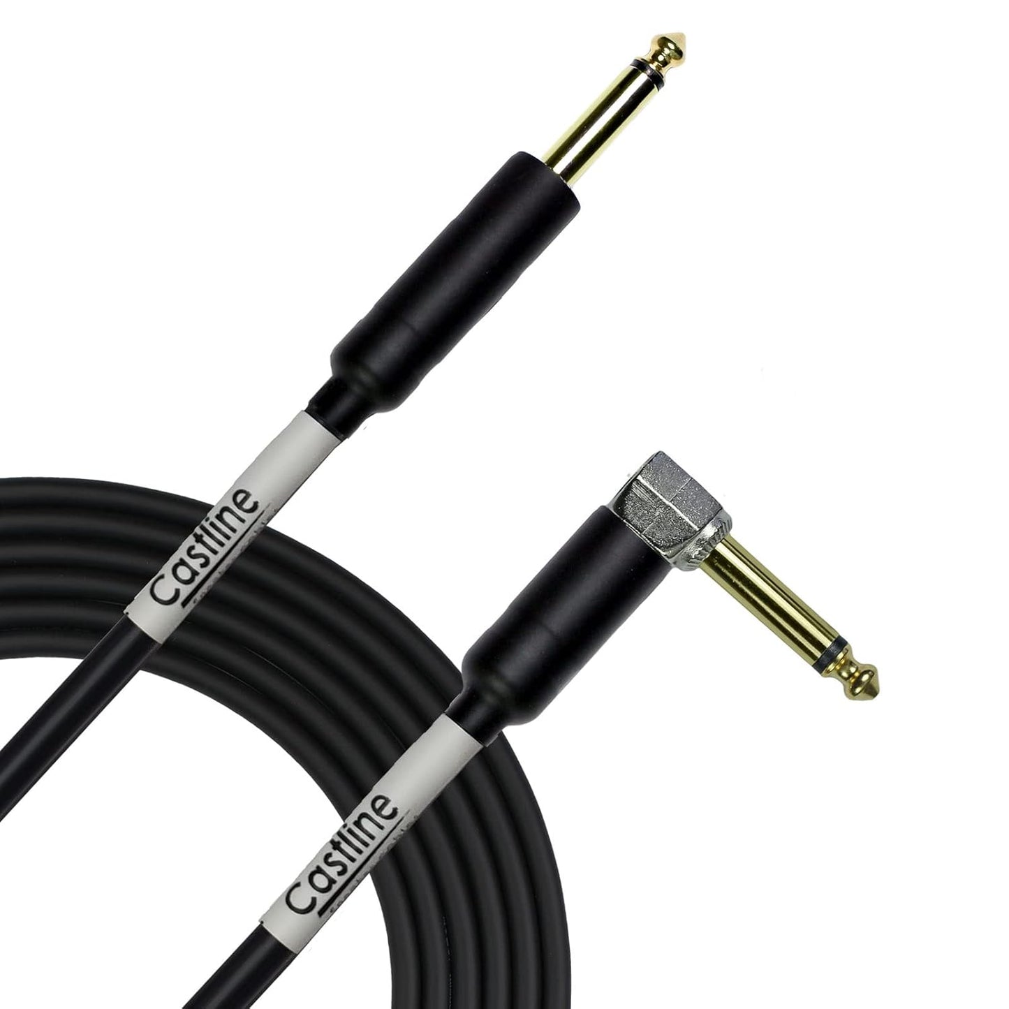 Castline Gold 1/4in TS to 1/4in TS Right Angle Speaker Cable