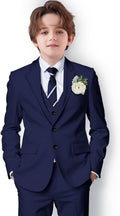 Slim Fit Boys Formal Suit with Matching Bow Tie - Teen & Toddler