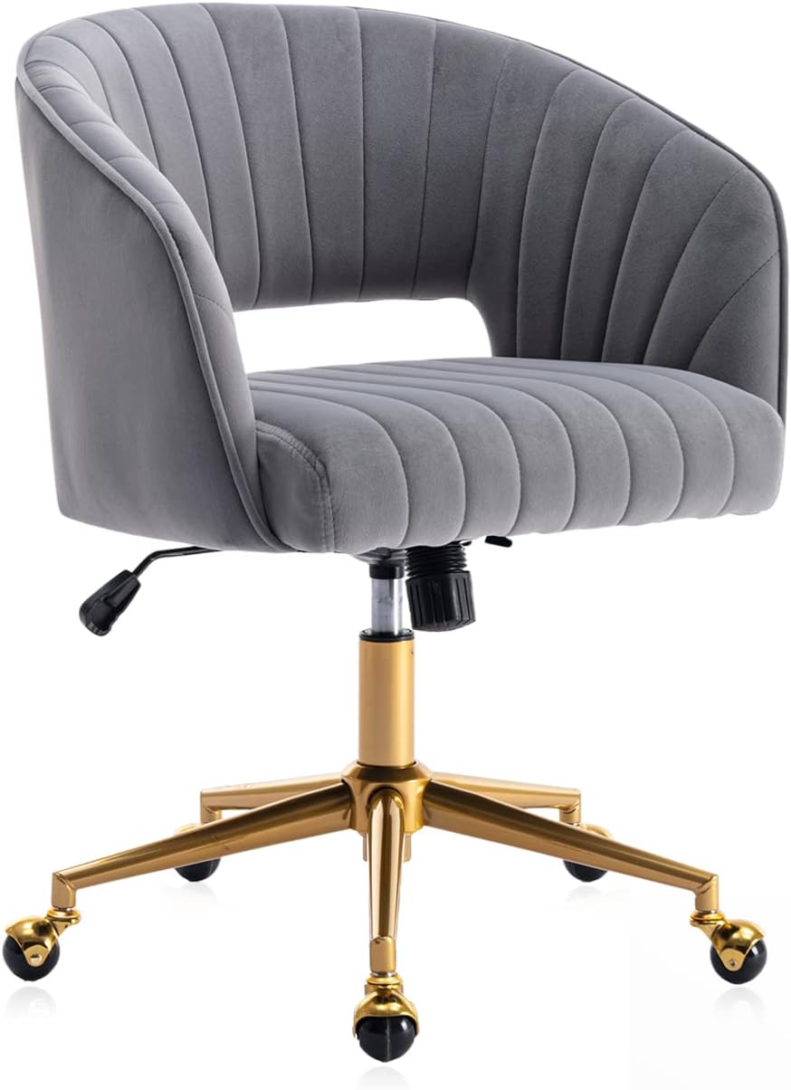 Velvet Office Desk Chair with Wheels for Stylish Comfort