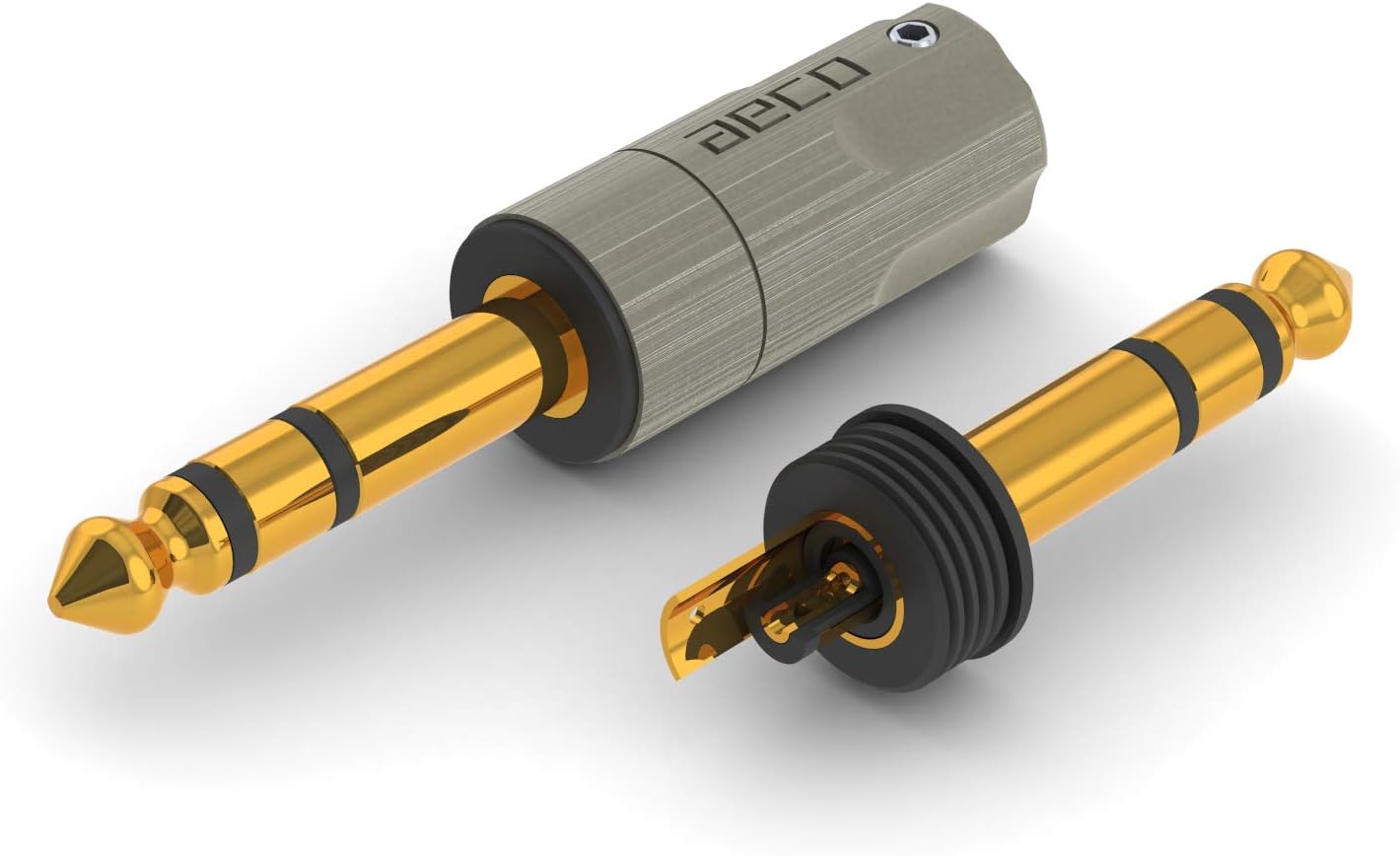 aeco TRS Plug 6.3mm Stereo with Gold Plating for Audio Quality