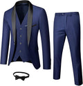 YND Men's 3 Piece Slim Fit Tuxedo Set - One Button Shawl Collar