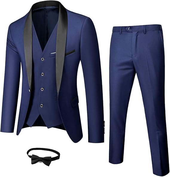 YND Men's 3 Piece Slim Fit Tuxedo Set for Elegant Occasions
