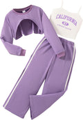 Girls 3-Piece Fall Sweat Set Size 8-14Y - Cozy Layered Outfit