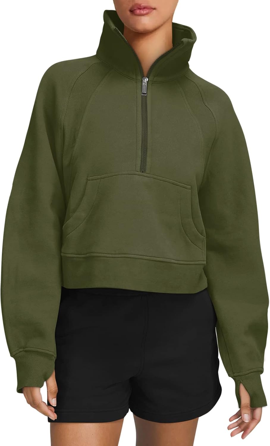 LASLULU Womens Fleece Lined 1/2 Zipper Pullover Sweatshirt