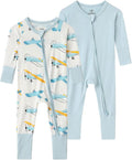 Baby Viscose from Bamboo Footless Pajamas - Soft Stretchy Zippy Romper