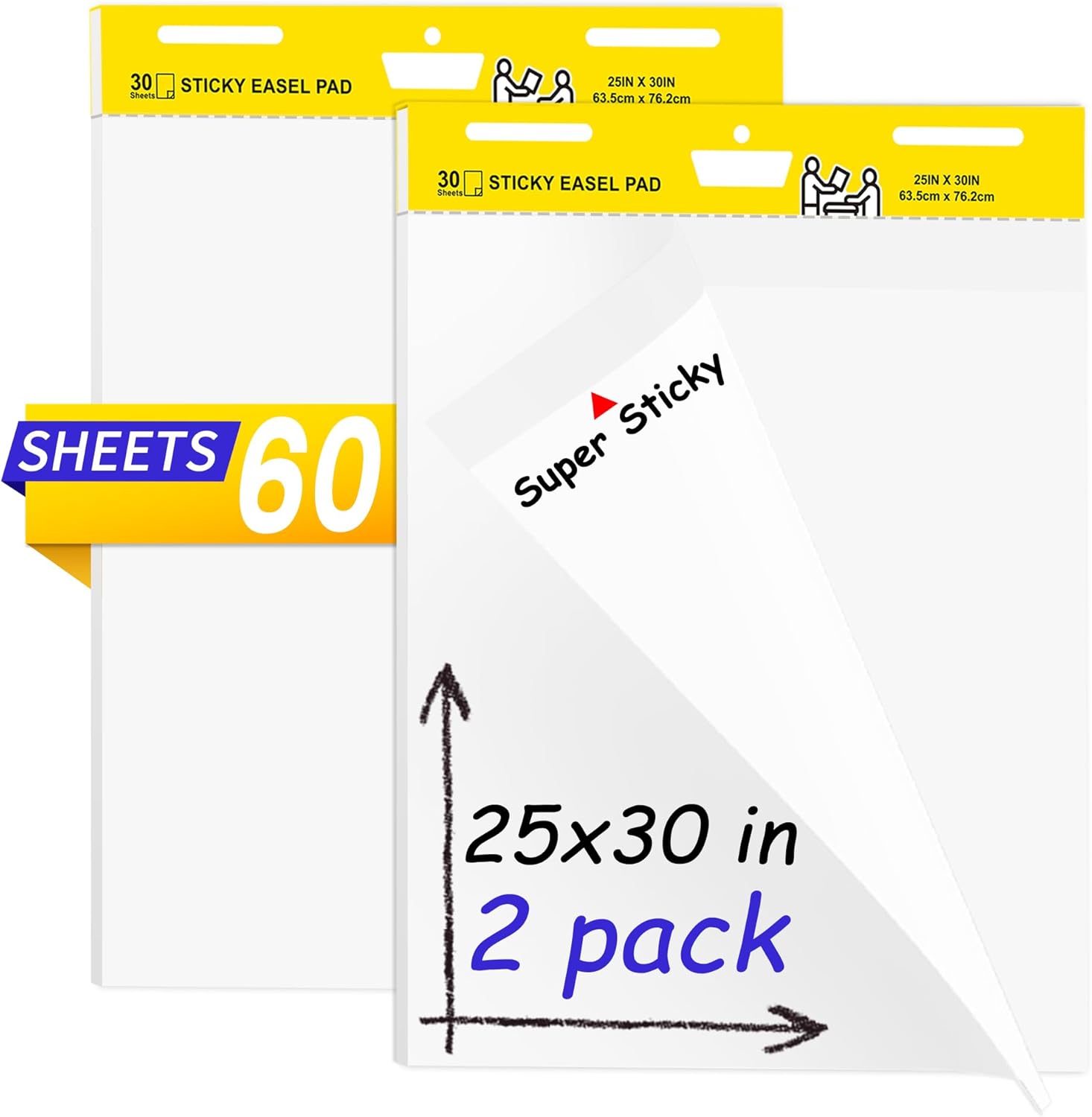 Large Self Stick Easel Pads for Teachers - 25 x 30 Inches