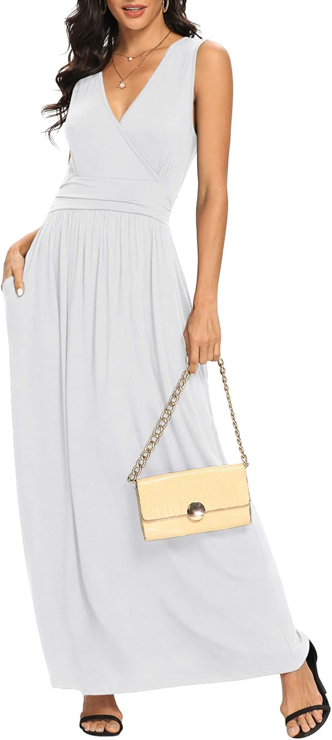 Stylish Deep V Neck Maxi Dress for Women - Perfect for Any Occasion