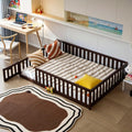 Full Montessori Floor Bed with Roof & Slats Twin - Safe Low Platform